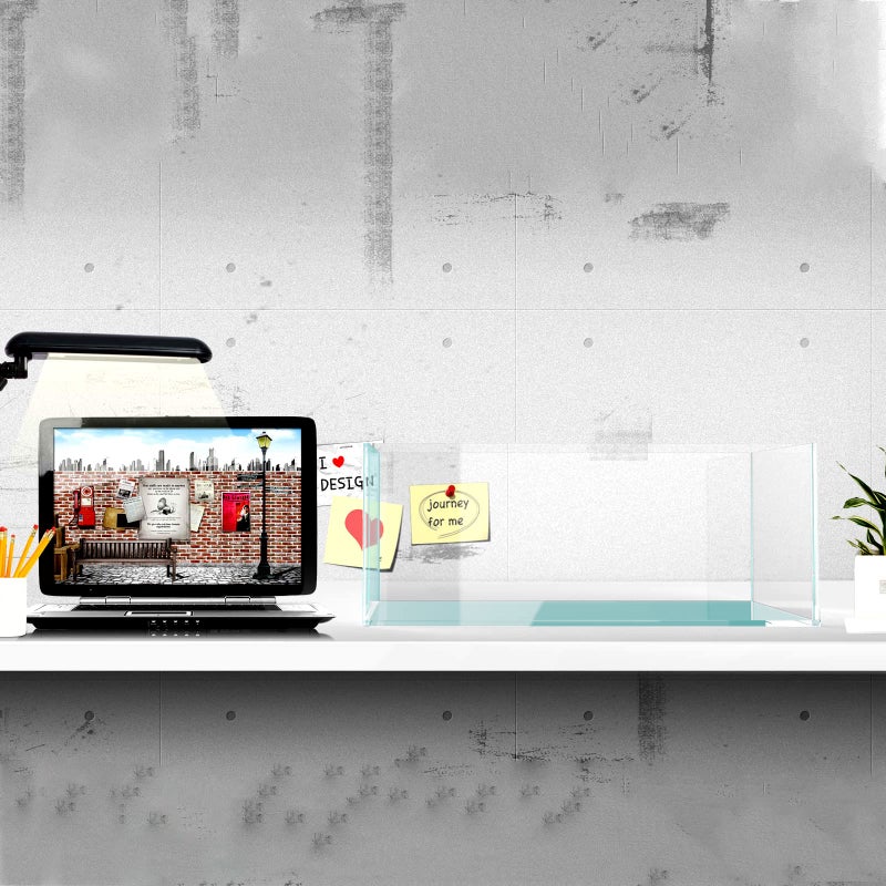 Fzone 6.4 Gal Shallow Rimless Low Iron Fish Tank Nova Clear Ultra-White 45Â° Mitered Edges Translucent Glass Anata Series Aquarium w/Black Foam Leveling Mat - Image 4