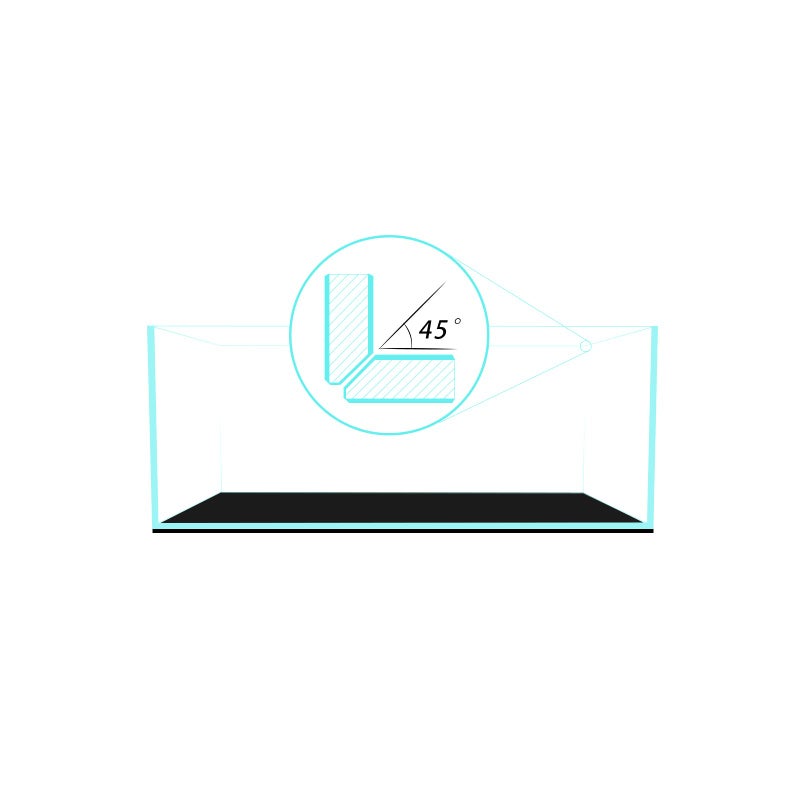 Fzone 6.4 Gal Shallow Rimless Low Iron Fish Tank Nova Clear Ultra-White 45Â° Mitered Edges Translucent Glass Anata Series Aquarium w/Black Foam Leveling Mat - Image 1