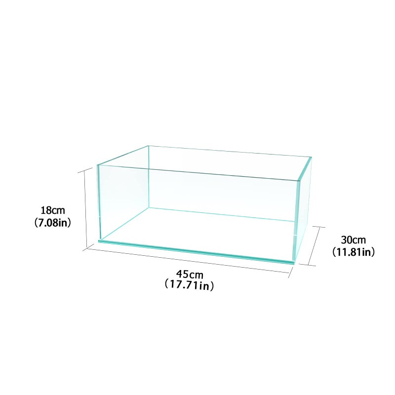 Fzone 6.4 Gal Shallow Rimless Low Iron Fish Tank Nova Clear Ultra-White 45Â° Mitered Edges Translucent Glass Anata Series Aquarium w/Black Foam Leveling Mat - Image 2