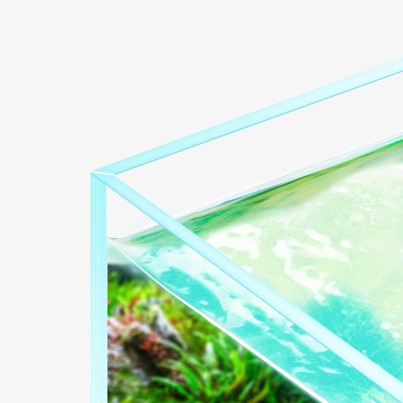 Fzone 6.4 Gal Shallow Rimless Low Iron Fish Tank Nova Clear Ultra-White 45Â° Mitered Edges Translucent Glass Anata Series Aquarium w/Black Foam Leveling Mat - Image 5