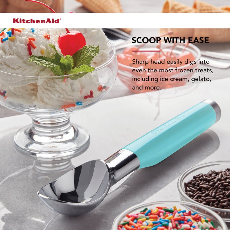KitchenAid Classic Ice Cream Scoop, 8.6 inches, Aqua Sky - Image 3