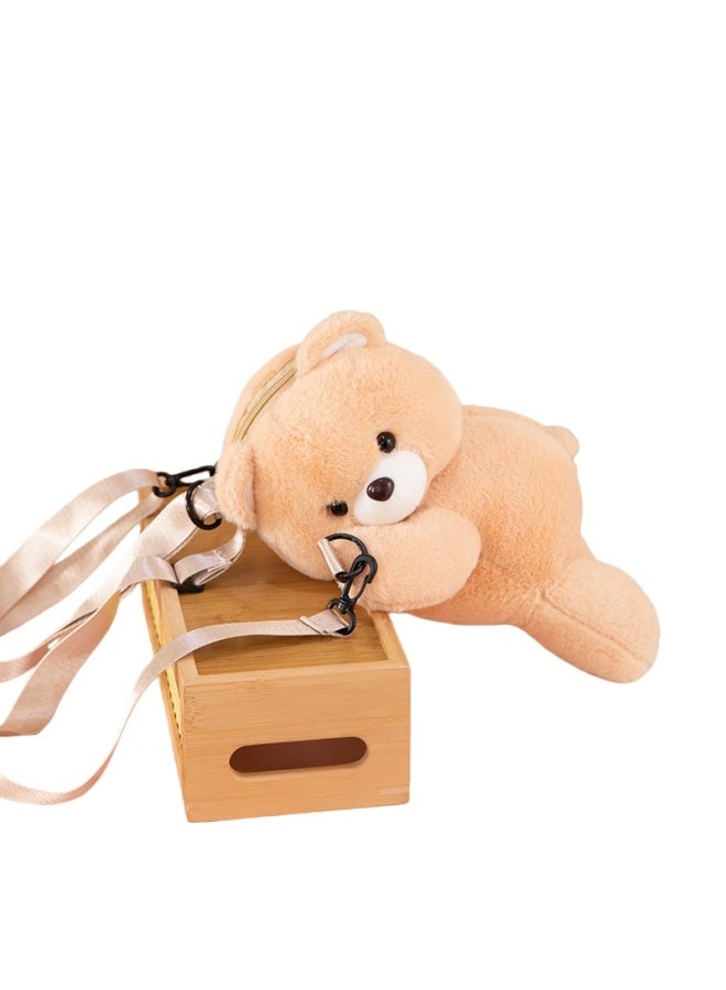 حقيبة دب لطيف محشوة بحجم 30 سم - حقيبة قابلة للارتداء بالكتف أو بشكل مائل، هدية عيد ميلاد للصديقة الحميمة، مفاجأة للأطفال - Image 2