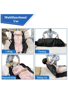 Ru syanl Bed Positioning Pad with Reinforced Handles 120cm x 100cm Lifting Turning Patient Sheet Transfer Blanket for Caregiver Bedridden Elderly  - Image 2