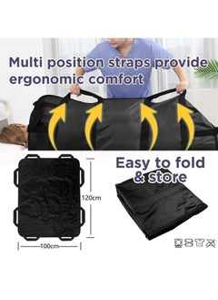 Ru syanl Bed Positioning Pad with Reinforced Handles 120cm x 100cm Lifting Turning Patient Sheet Transfer Blanket for Caregiver Bedridden Elderly  - Image 3