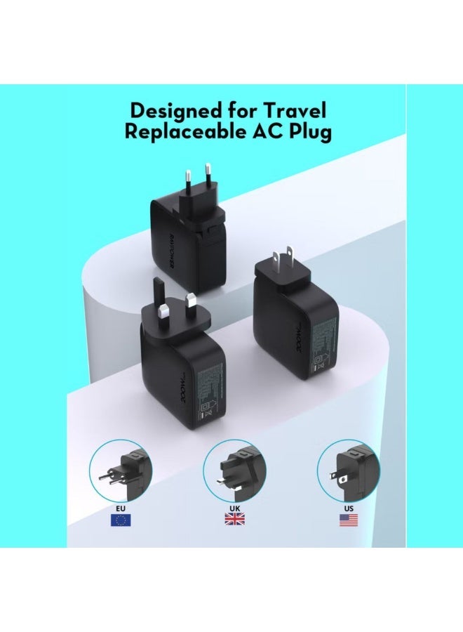 RAVPower 140W Multi-Port Wall Charger with 3 USB-C and 1 USB-A Ports – Black - Image 2