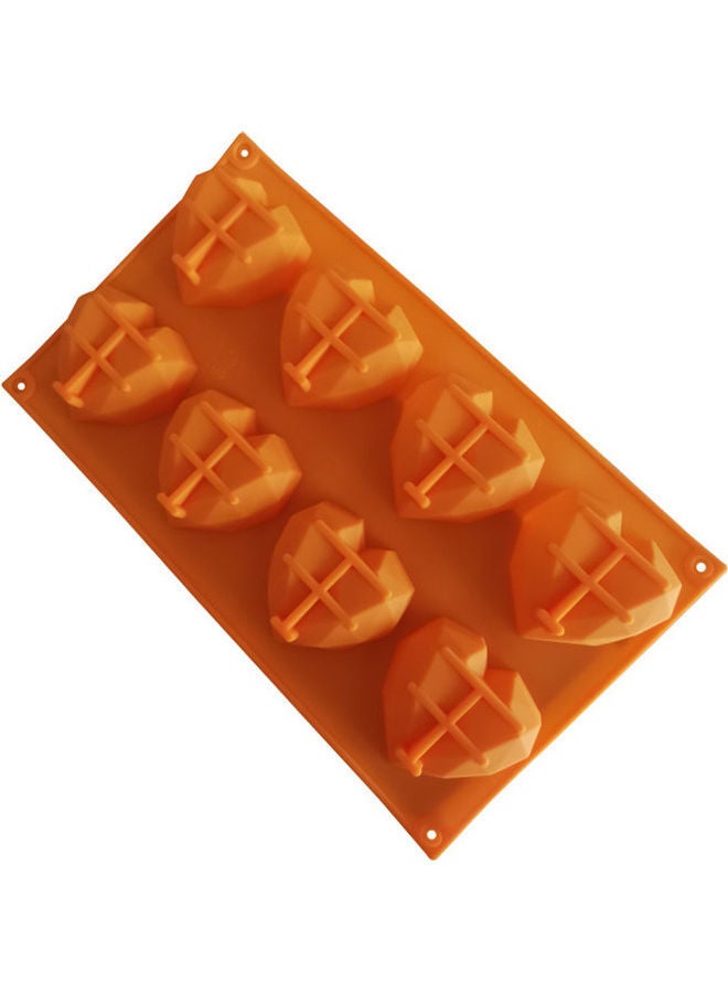 NIBEMINENT 8-Cavity 3D Heart Shaped Mould Orange 30x17cm - Image 4