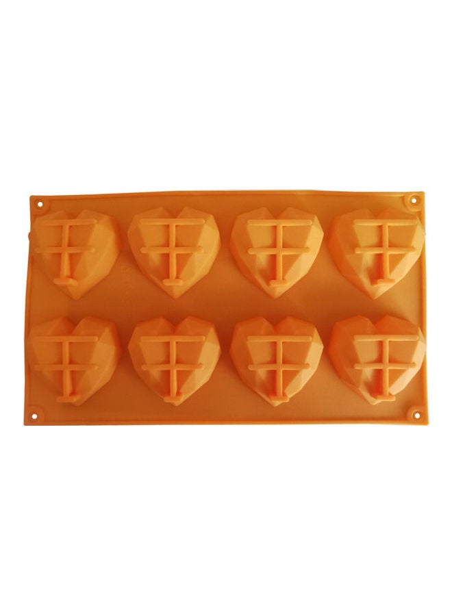 NIBEMINENT 8-Cavity 3D Heart Shaped Mould Orange 30x17cm - Image 3