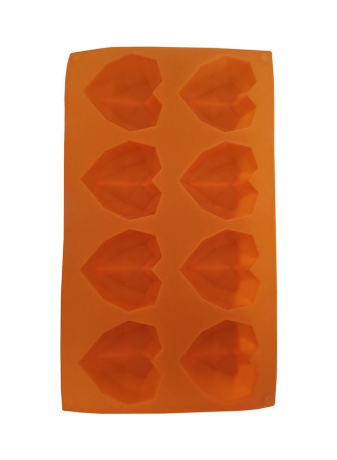 NIBEMINENT 8-Cavity 3D Heart Shaped Mould Orange 30x17cm - Image 2