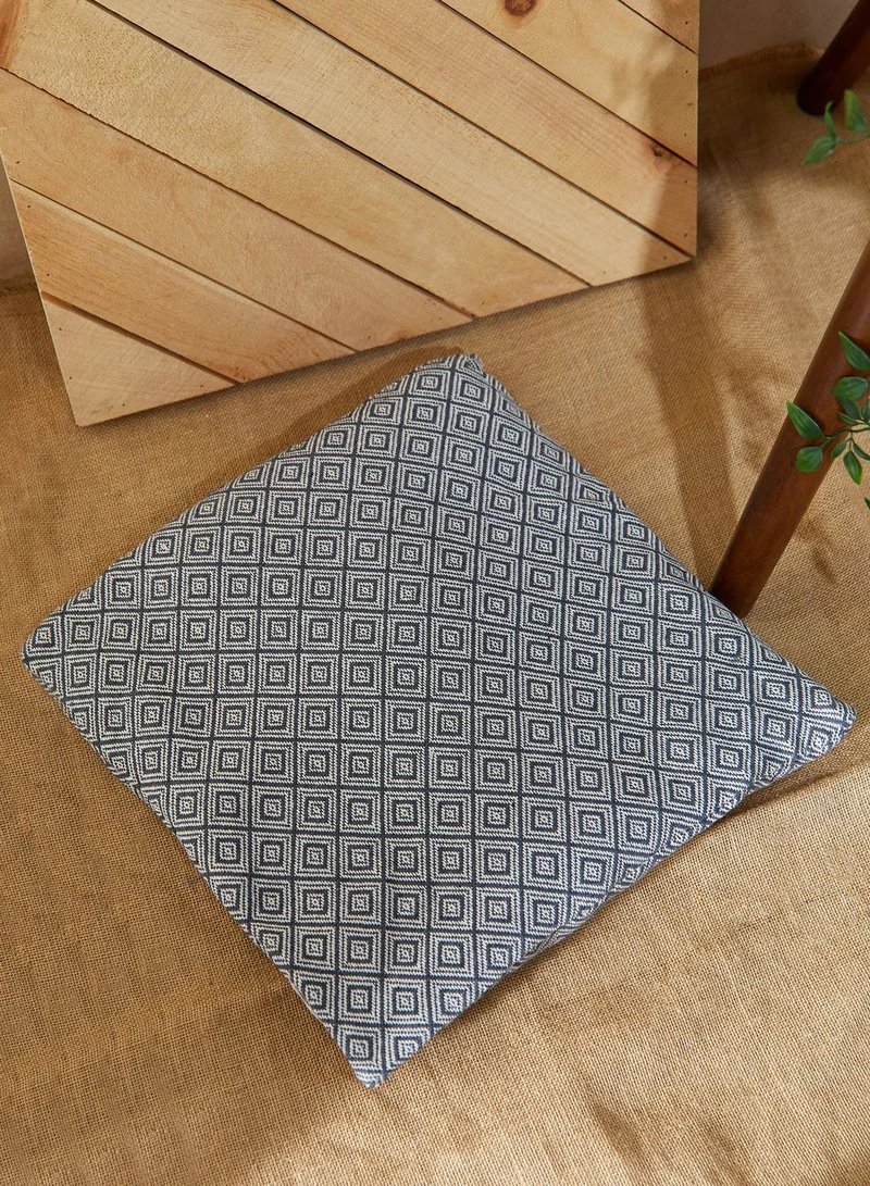 Noire Edit Grey Aztec Print Cushions With Inset 45*45