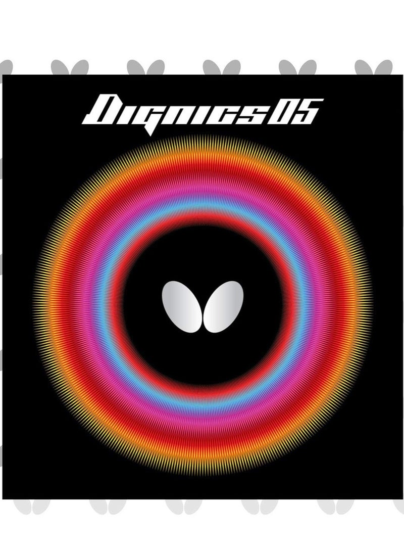 BUTTERFLY Butterfly Dignics 05 Table Tennis Rubber Inverted Professional Butterfly Table Tennis Rubber Black (1.9mm) 4906901199842  - Image 1