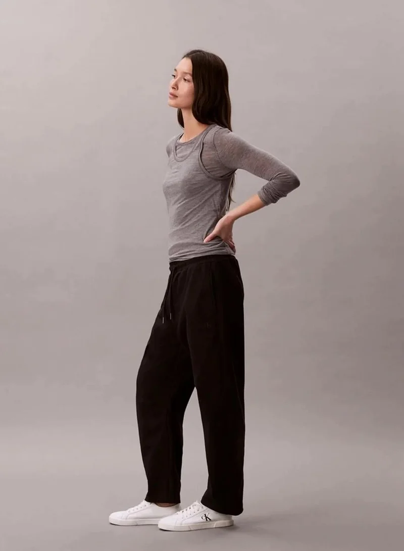 Calvin Klein Black Cotton Terry Barrel Joggers for Women | Best Price UAE