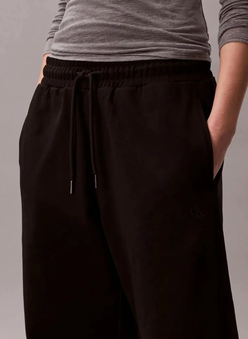 Calvin Klein Black Cotton Terry Barrel Joggers for Women | Best Price UAE