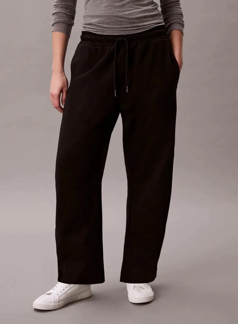Calvin Klein Black Cotton Terry Barrel Joggers for Women | Best Price UAE
