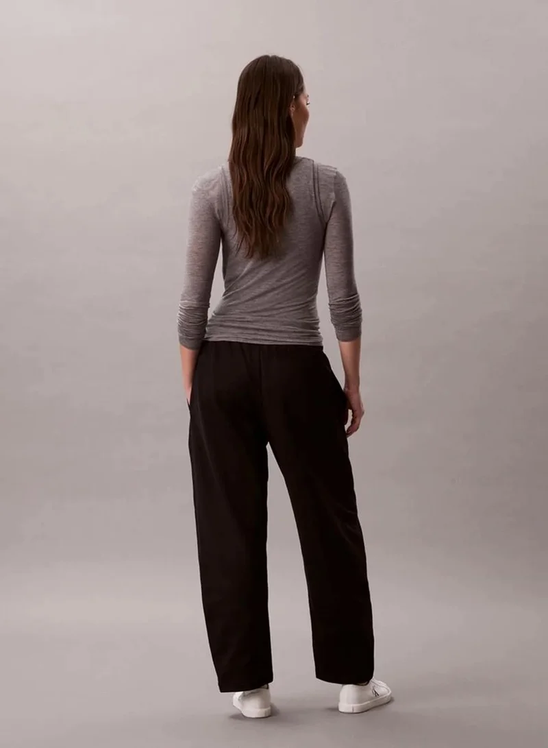 Calvin Klein Black Cotton Terry Barrel Joggers for Women | Best Price UAE