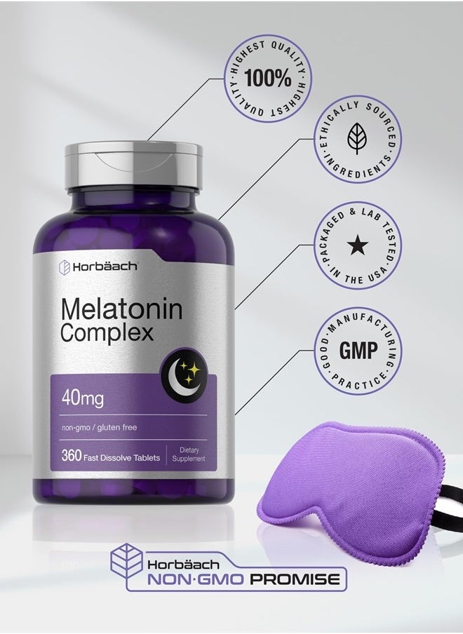 Horbaach Melatonin Complex, 40mg, 360 Fast Dissolve Tablets  - Image 5