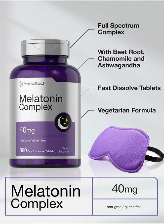 Horbaach Melatonin Complex, 40mg, 360 Fast Dissolve Tablets  - Image 3