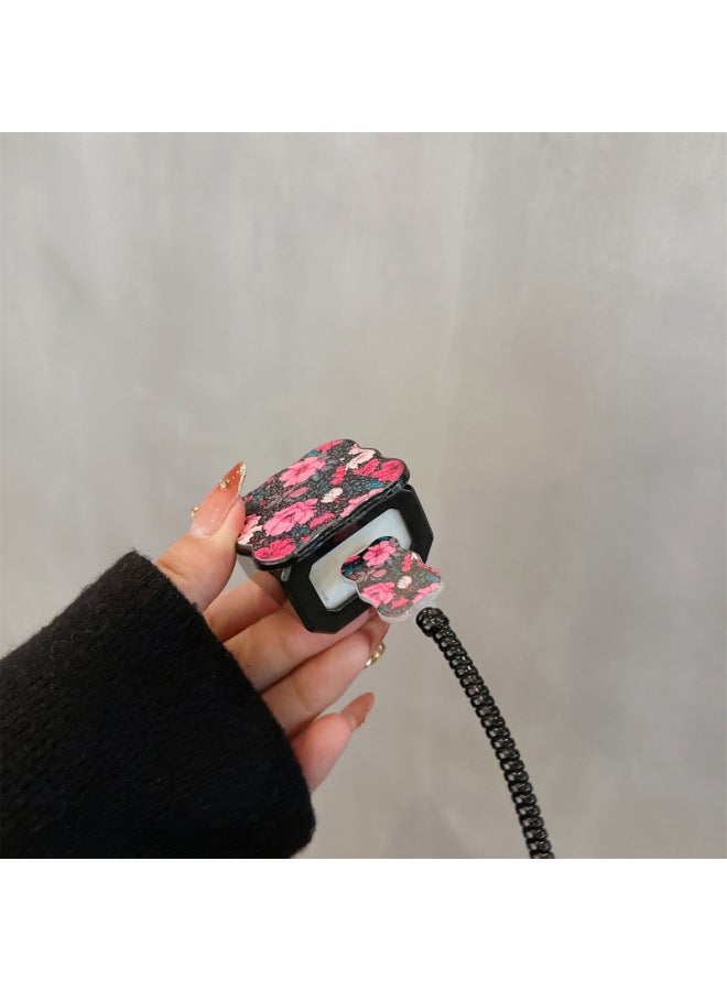 Data Cable Protective Cover For Apple 15 Charger 20 Wiphone16 14promax Female 13 Fast Charge 12 Shell-Color:Leather Flower Bush [4-piece Set]-Applicable Models:Apple 18w/20w  - Image 4