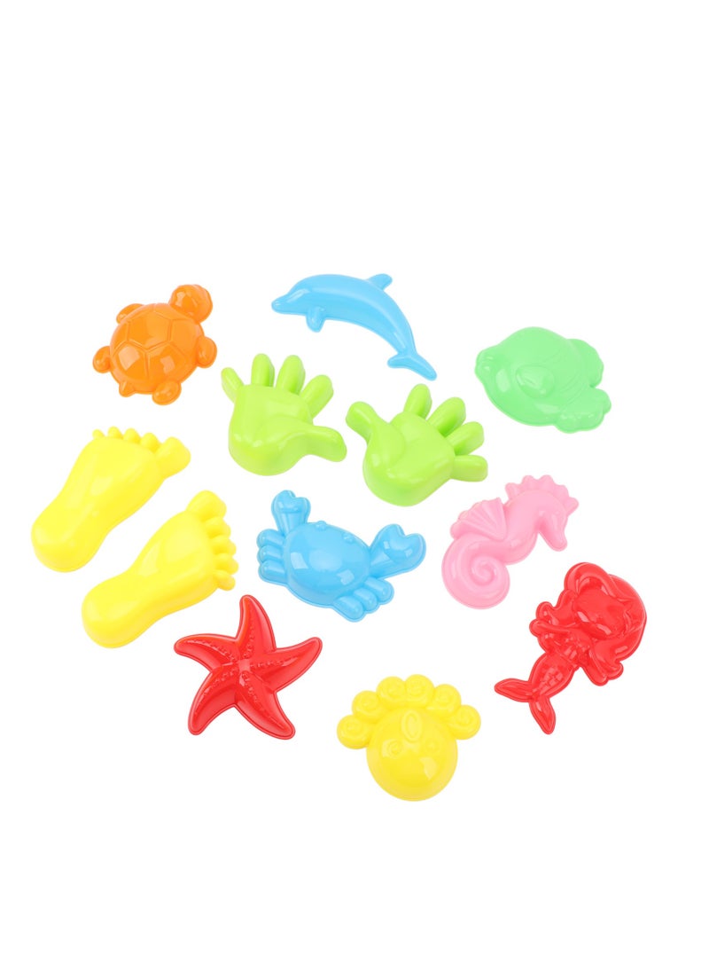 Velaurs 12Pcs Sand Moulds Set Multiple Different Shapes Sand Molding Tools with Storage Bag for Beach Outdoor Play  - Image 1