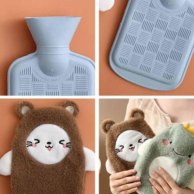 TGOPIT Hot Water Bag with Cute Cartoon Design Soft Cover for Pain Relief, Heating Bag, Heating Pad Hot Water Bottle & Rubber Bottle for Hot Water Bag for Pain Relief- 500 ML (Multi) - Image 3