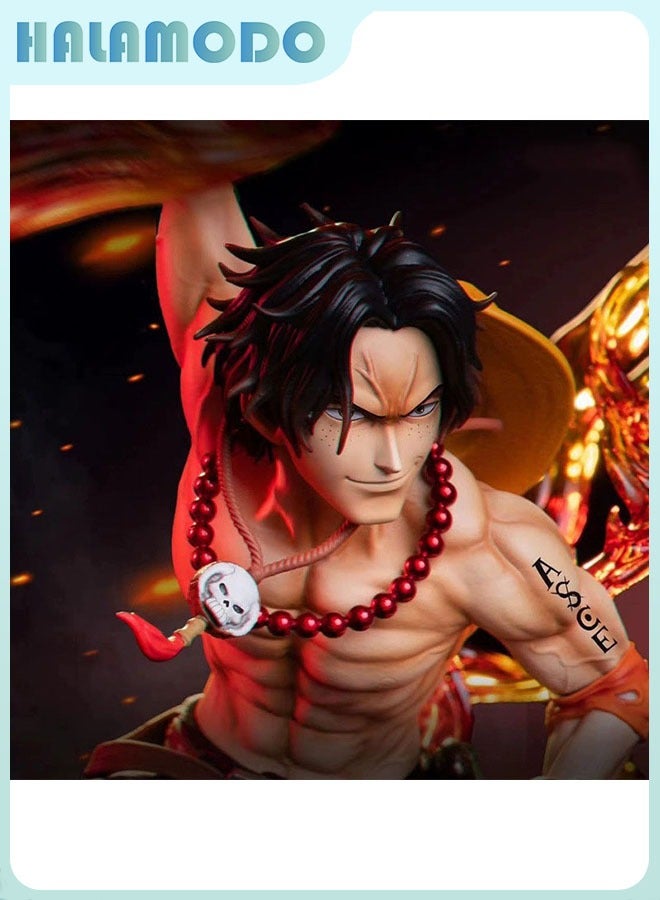 HALAMODO One Piece, Masterpiece 26cm Super Cool Anime Figure Model Doll of Resonant Fire Fist Ace, Domineering Desktop Decoration  - Image 1