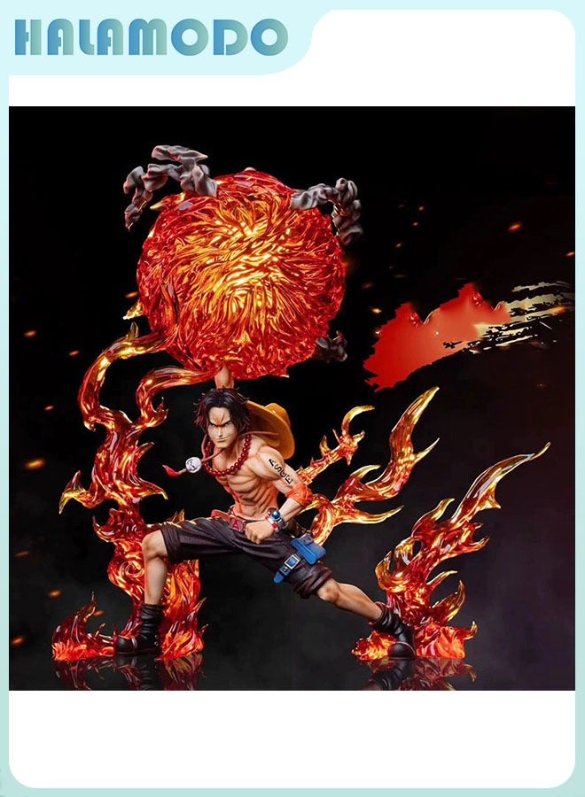 HALAMODO One Piece, Masterpiece 26cm Super Cool Anime Figure Model Doll of Resonant Fire Fist Ace, Domineering Desktop Decoration  - Image 2