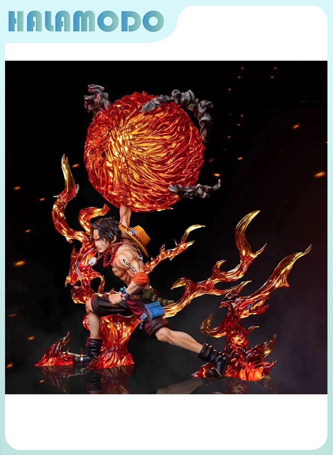 HALAMODO One Piece, Masterpiece 26cm Super Cool Anime Figure Model Doll of Resonant Fire Fist Ace, Domineering Desktop Decoration  - Image 3