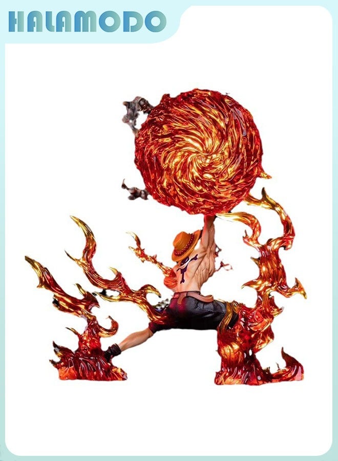 HALAMODO One Piece, Masterpiece 26cm Super Cool Anime Figure Model Doll of Resonant Fire Fist Ace, Domineering Desktop Decoration  - Image 4