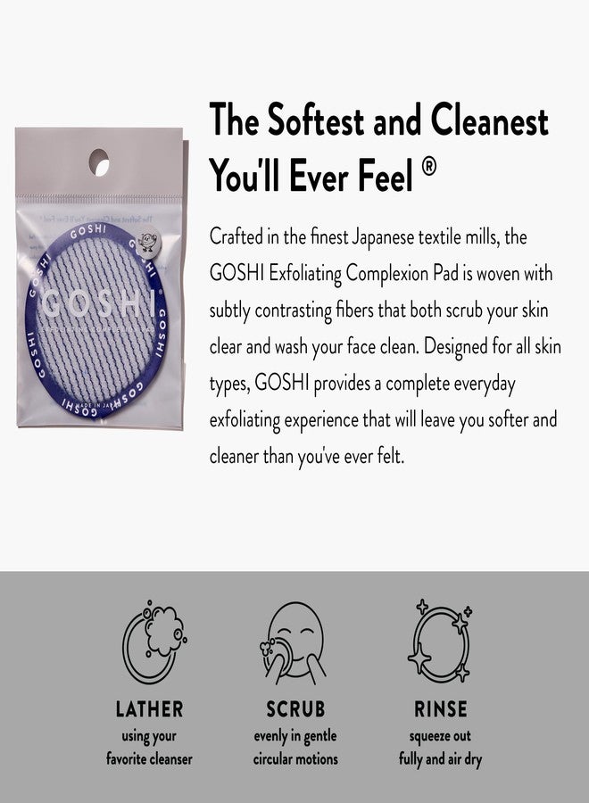 GOSHI Exfoliating Complexion Pads - Reusable, Rapid-Drying, Soft Exfoliating Face Scrubber for All Skin Types - Blue - Made in Japan - Image 2