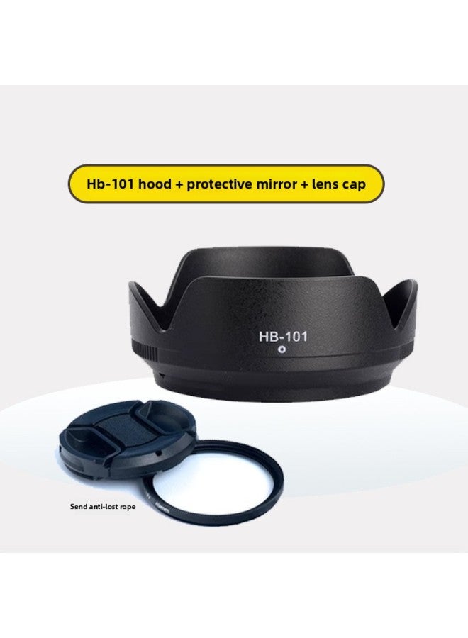 general Suitable For Lens Hood HB-101 Suitable For Nikon Z DX 18-140 F3.5-6.3 VR Lens Sunshade-Color:Hood Filter UV Lens Cover (three-piece) - Image 1