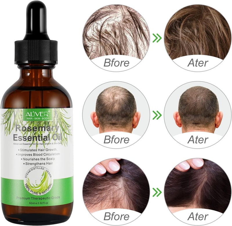 IFUDOIT Rosemary Oil for Hair Growth 2 Pack, Pure Rosemary Essential Oil for Eyelashs, Eyebrows, Face, Skin Care, Body Massage, Aromatherapy, Hair Loss Treatment, Nourishes The Scalp,Improve Blood Circulation - Image 4