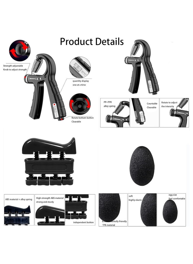 founder Hand Grip Strengthener-7 Pack Hand Strengthener Trainer Kit with Finger and Hand Exerciser,Wrist Strengthener,Hand Grip Strengthener,Massage Ball,Stress Relief Ball for Men/Women - Image 2