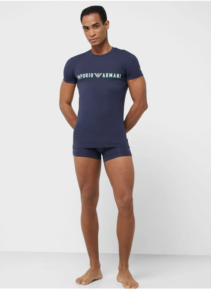 EMPORIO ARMANI Logo T-Shirt & Trunks Set
