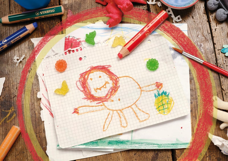 STABILO Multi-Talented Pencil woody 3 in 1 - Pack of 6 - Assorted Colors with Sharpener - Image 4