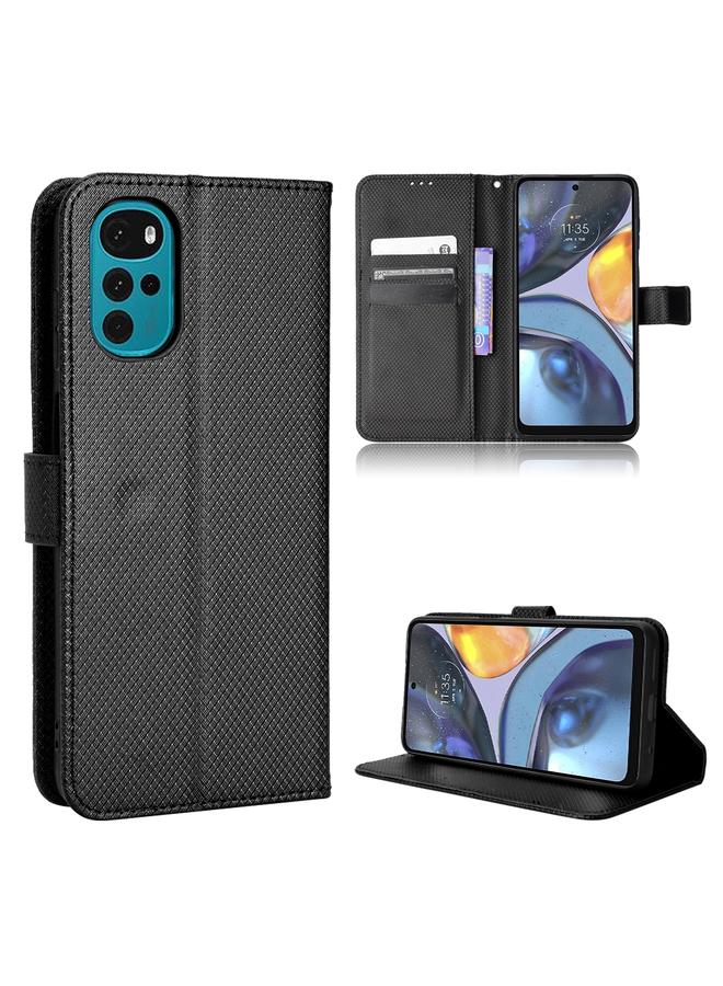 اس-توب جراب لهاتف Motorola Moto E32s / G22 جراب جلدي بنقشة ماسية - Image 1