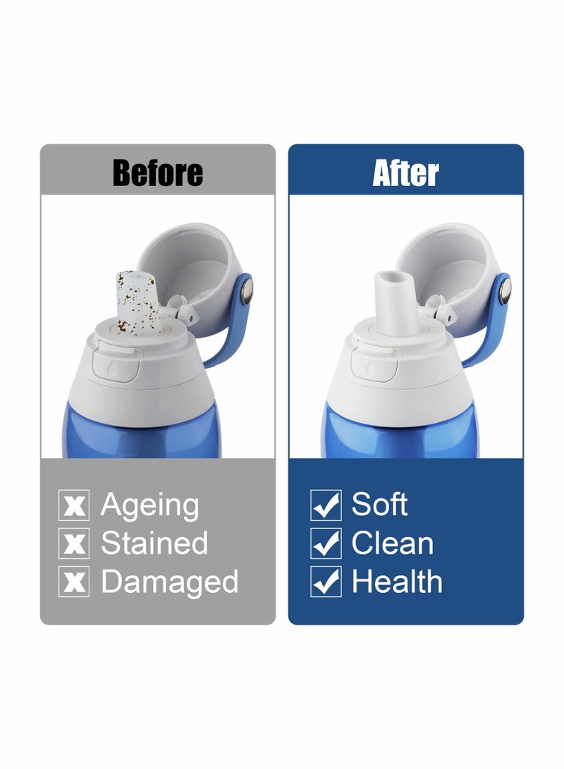 SOLARAE Fit for Bite Valve Replacement Compatible with Brita Water Bottle & Brita Filter Water Bottle Replacement, White Silicone Water Bottle Mouthpiece Replacement Water Bottles Parts (2pcs) - Image 4