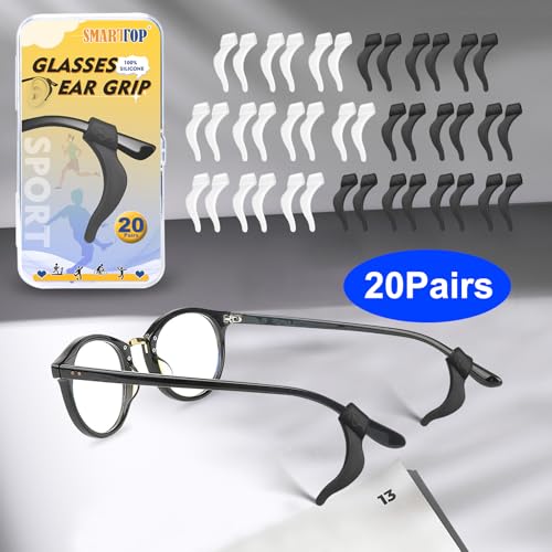 SMARTTOP Eyeglass Ear Grip-20 Pairs eye glasses ear grippers Anti-slip holders for ears,Silicone Ear Hook,glasses ear grip Retainer for Sports Glass Sunglasses Reading - Image 5