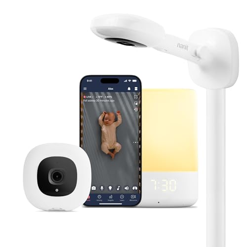 Nanit Nursery Bundle Smart Baby Monitor with Wall Mount – 1080p HD Wi-Fi Camera, Sensor-Free Breathing Monitoring, Sleep Tracking, Two-Way Audio, Night Vision, Motion & Cry Notifications, White - Image 1