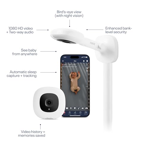 Nanit Nursery Bundle Smart Baby Monitor with Wall Mount – 1080p HD Wi-Fi Camera, Sensor-Free Breathing Monitoring, Sleep Tracking, Two-Way Audio, Night Vision, Motion & Cry Notifications, White - Image 2