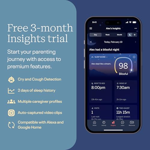 Nanit Nursery Bundle Smart Baby Monitor with Wall Mount – 1080p HD Wi-Fi Camera, Sensor-Free Breathing Monitoring, Sleep Tracking, Two-Way Audio, Night Vision, Motion & Cry Notifications, White - Image 5