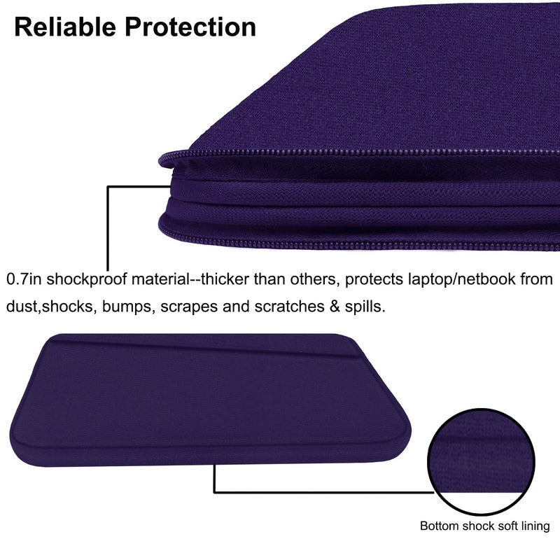 AREYLO 15.6 inch Laptop Sleeve, Durable Carrying Bag Protective Case Briefcase Handbag with Front Pocket, Slim Computer Cover for 15-16 Inch HP, Dell, Lenovo, Asus, Notebook, Purple - Image 4