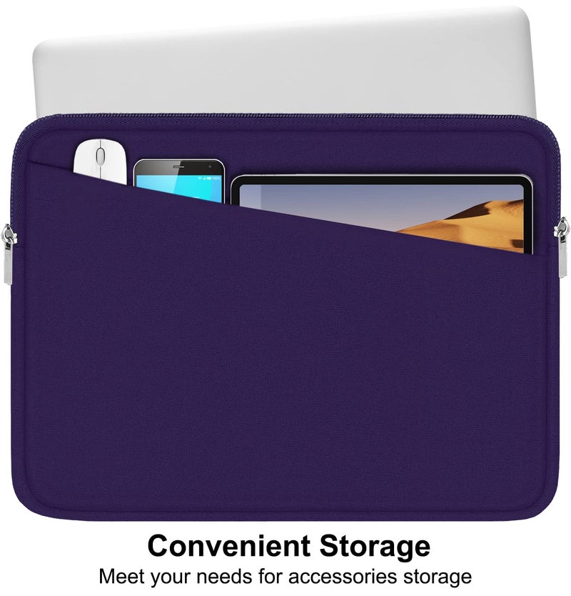AREYLO 15.6 inch Laptop Sleeve, Durable Carrying Bag Protective Case Briefcase Handbag with Front Pocket, Slim Computer Cover for 15-16 Inch HP, Dell, Lenovo, Asus, Notebook, Purple - Image 2