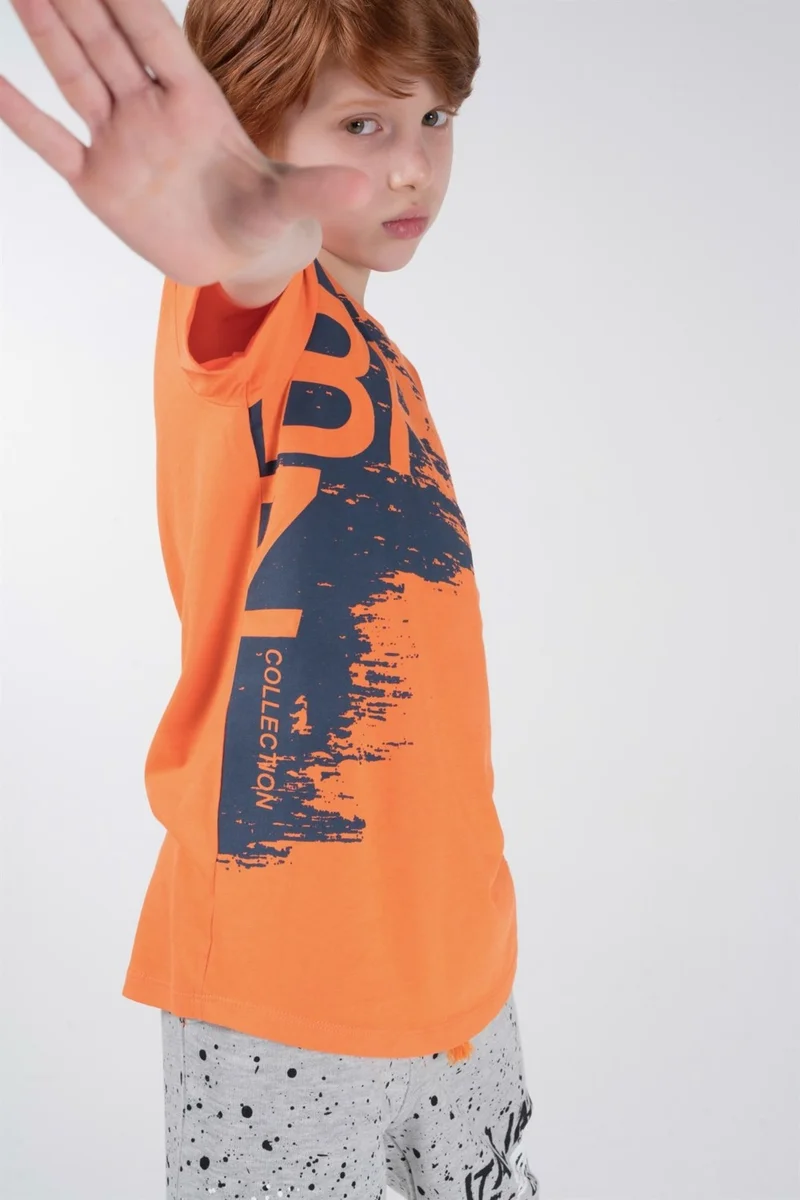 BRZ Collection Neon Printed Boy Short Sleeve T-Shirt