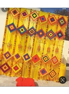 SELLPLUS Sellplus Backdrop Setup for Mehndi haldi Marrige Pooja ganpati Home Decoration Combo of Marigold Strings Set 33 