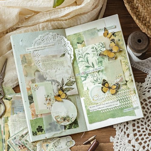 JOYCHOIC Vintage Floral Scrapbook Kit, 4 Packs Junk Journal Supplies for Beginner, Large Collection Journaling and Scrapbooking Materials, Bullet DIY Arts Craft Collage, Adults - Image 3