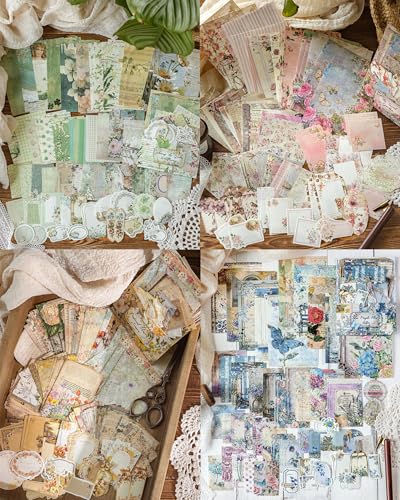 JOYCHOIC Vintage Floral Scrapbook Kit, 4 Packs Junk Journal Supplies for Beginner, Large Collection Journaling and Scrapbooking Materials, Bullet DIY Arts Craft Collage, Adults - Image 2