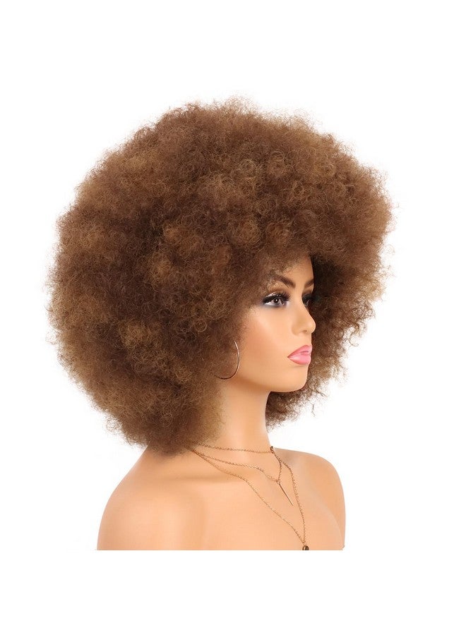G&T Wig 70S Afro Puff Mixed Brown Wigs For Black Women Glueless Wear And Go Wig Natural Looking Fluffy And Large Bouncy Afro Wigs For Daily Party Use - Image 3