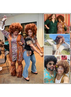 G&T Wig 70S Afro Puff Mixed Brown Wigs For Black Women Glueless Wear And Go Wig Natural Looking Fluffy And Large Bouncy Afro Wigs For Daily Party Use  - Image 2