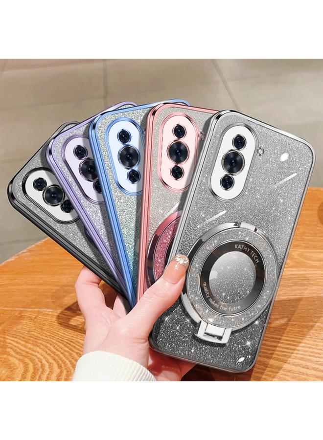 S-TOP Case For Huawei nova 10 Pro Plated Gradient Glitter Round Holder TPU Phone Case - Image 2