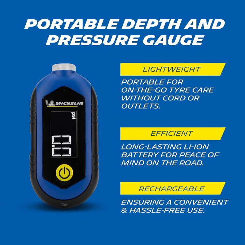 Michelin Rechargeable Digital Tyre Tread Depth & Pressure Gauge - Image 4