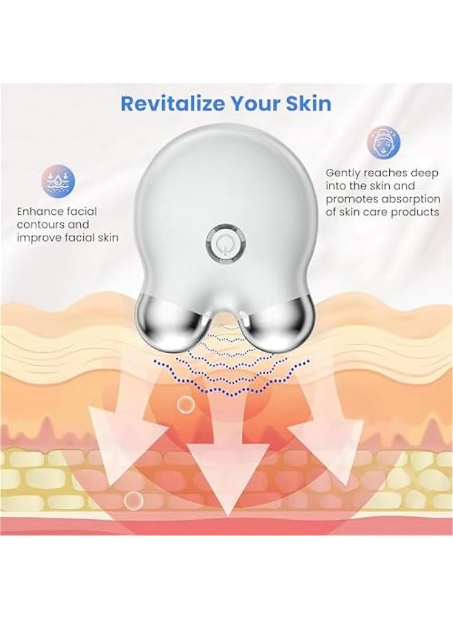 إسكدنيا جهاز تدليك الوجه الصغير مع 3 مستويات للشدة، مثالي للعناية بالبشرة خلال السفر، مناسب للنساء العاملات والأمهات المشغولات في مجال العناية بالبشرة وتغذية الجلد. - Image 3